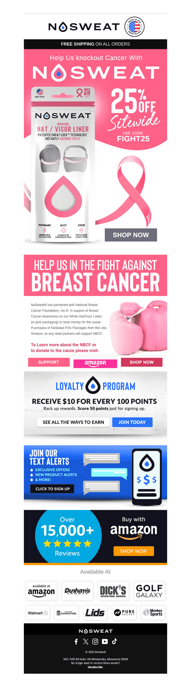NoSweat email from Sat, Oct 10, 2026