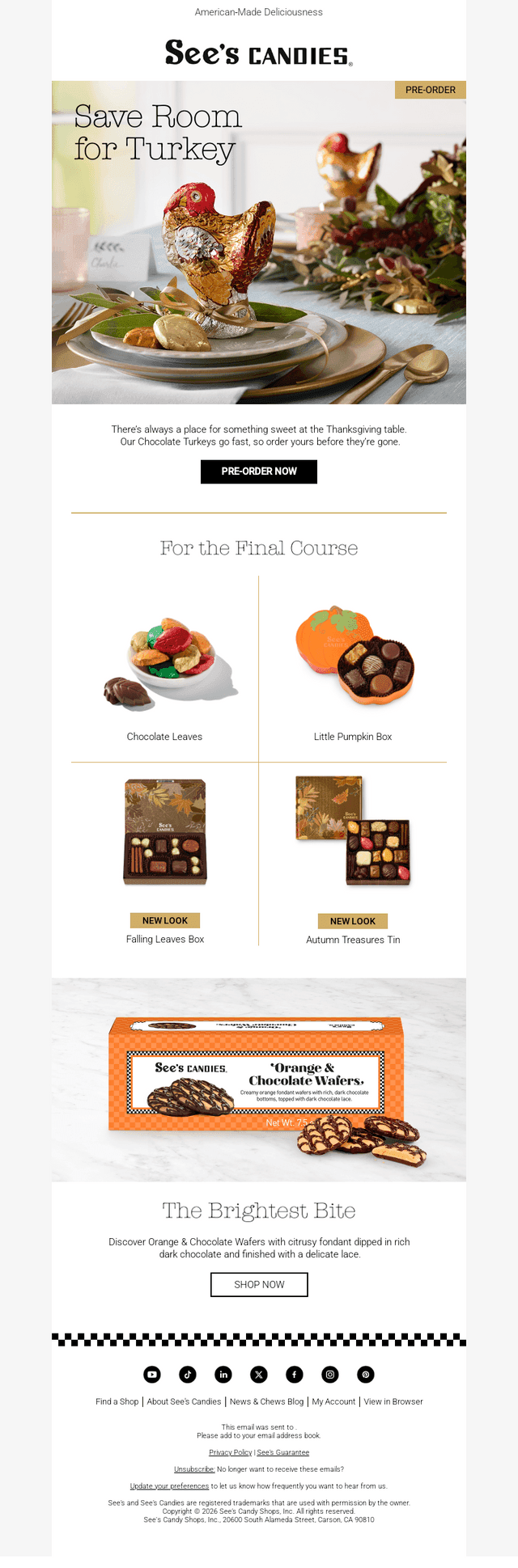 See's Candies email from Sat, Oct 10, 2026