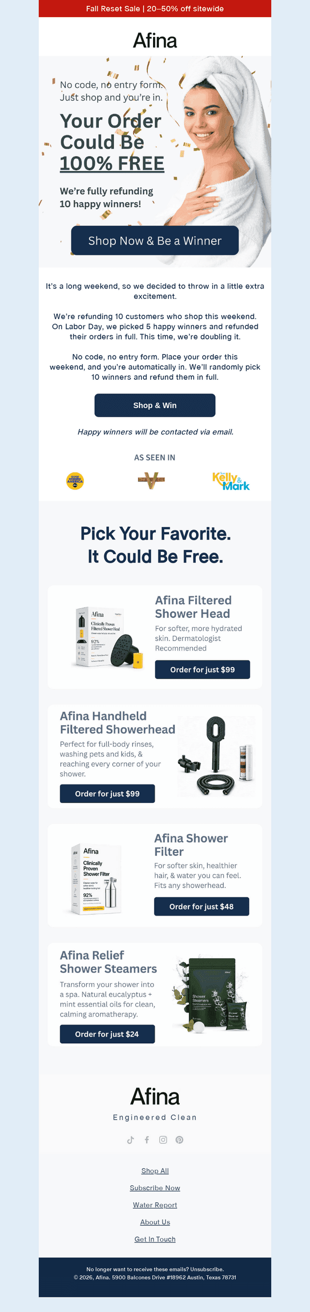 Your order could be 100% FREE