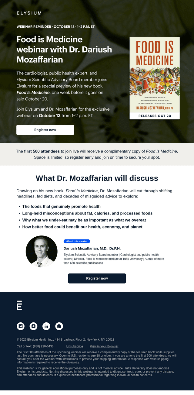 Elysium Health email from Sun, Oct 11, 2026