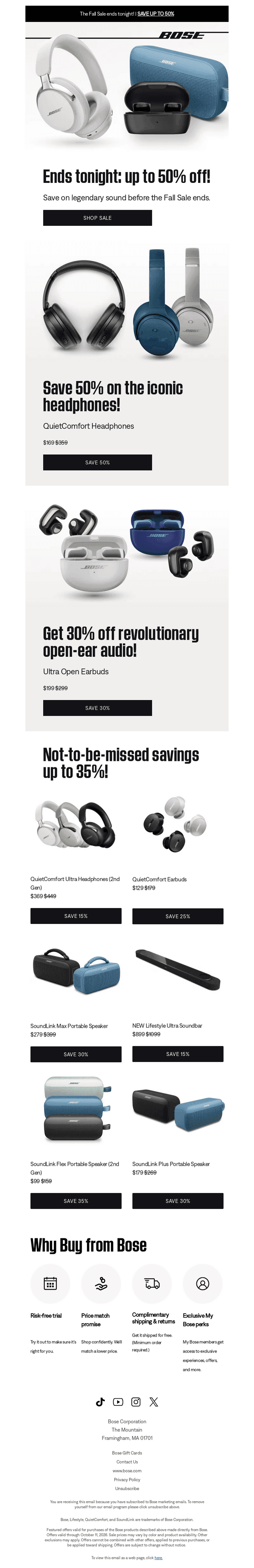 ENDS TONIGHT: save up to 50%!