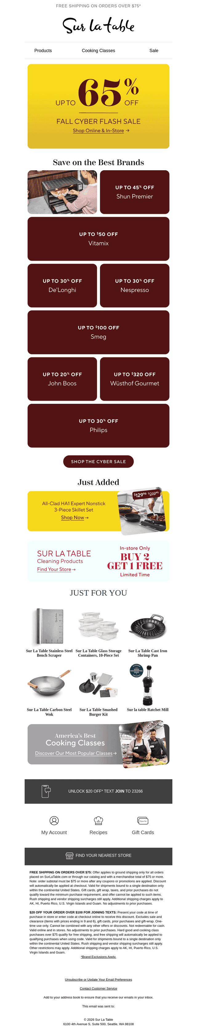Sur La Table email from Sun, Oct 11, 2026