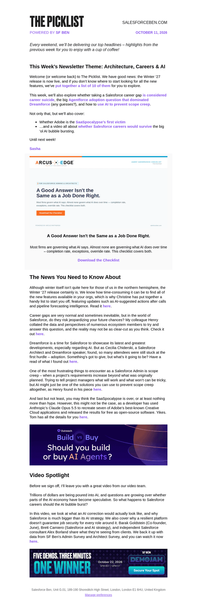Salesforce Ben email from Sun, Oct 11, 2026