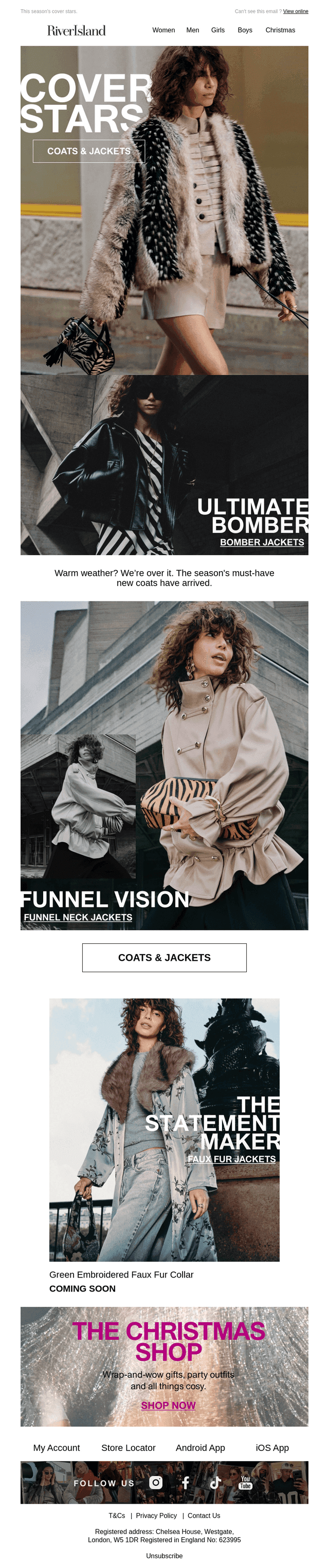 River Island email from Sun, Oct 11, 2026