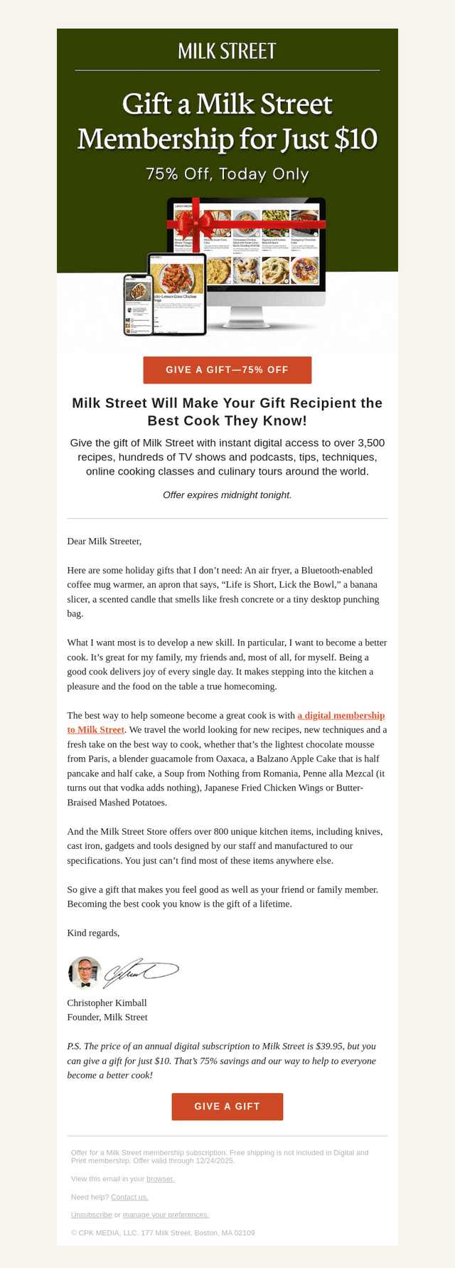 Milk Street email from Sun, Oct 11, 2026