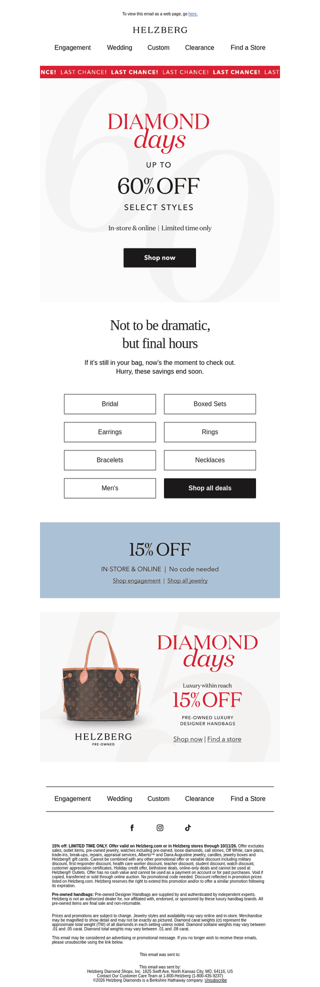 Helzberg Diamonds email from Sun, Oct 11, 2026