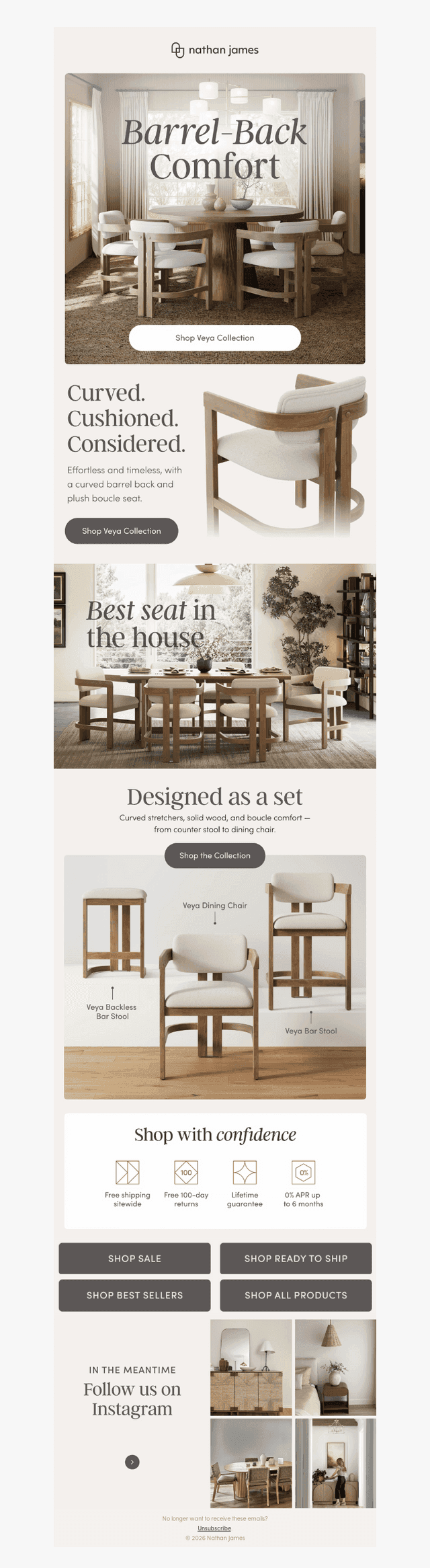 Seating built for lingering.