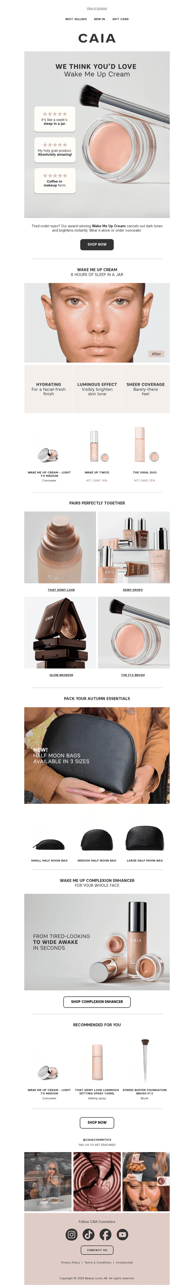 CAIA Cosmetics email from Sun, Oct 11, 2026