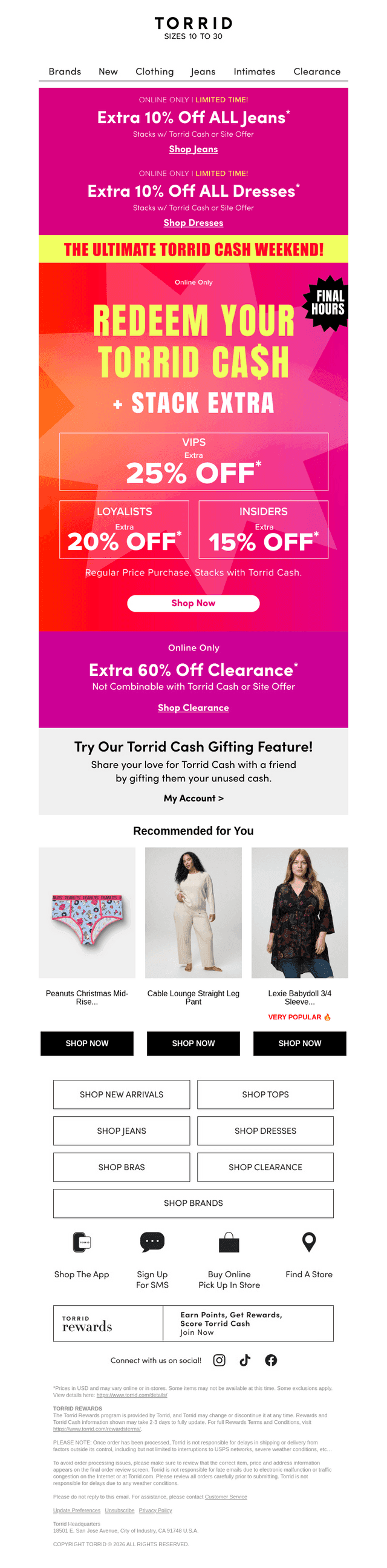 Torrid email from Sun, Oct 11, 2026