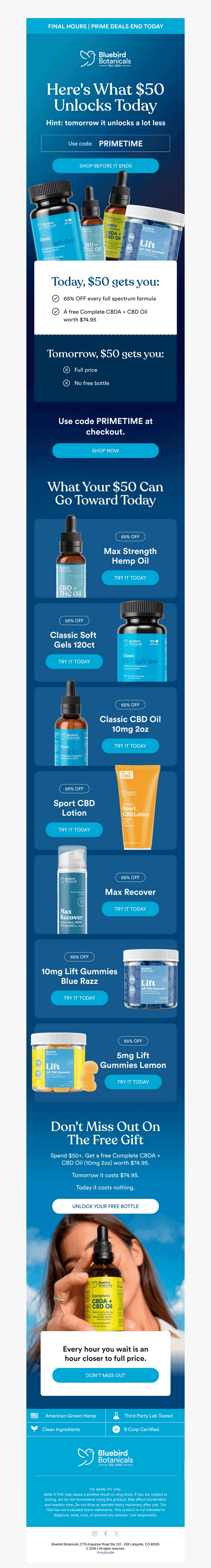 Bluebird Botanicals email from Sun, Oct 11, 2026