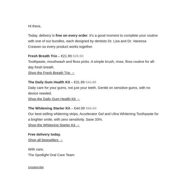 Spotlight Oral Care email from Mon, Oct 12, 2026