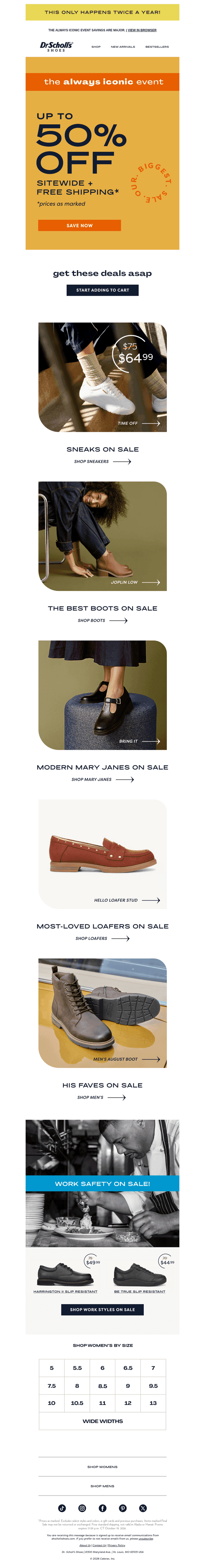 Dr. Scholls Shoes email from Mon, Oct 12, 2026