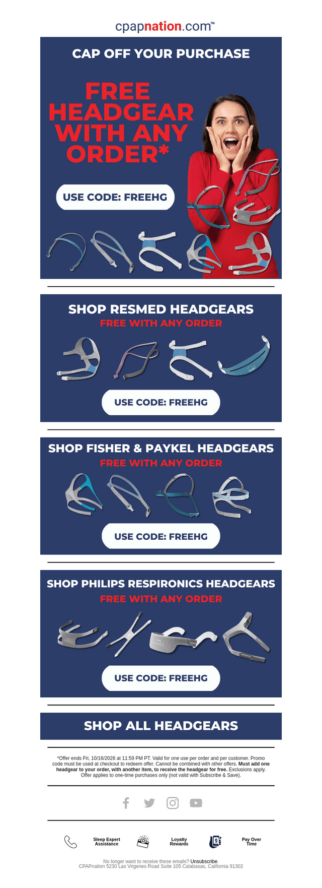 Bonus: Free Headgear With Your Order