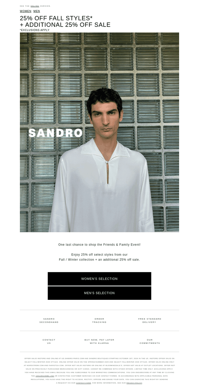 Sandro email from Mon, Oct 12, 2026