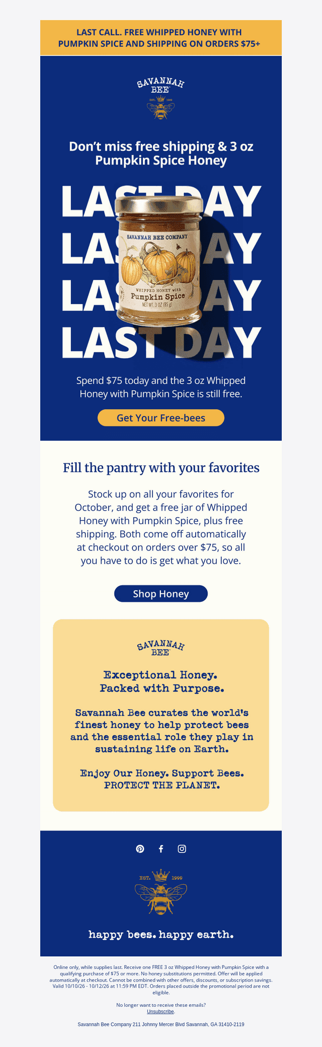 Savannah Bee email from Mon, Oct 12, 2026