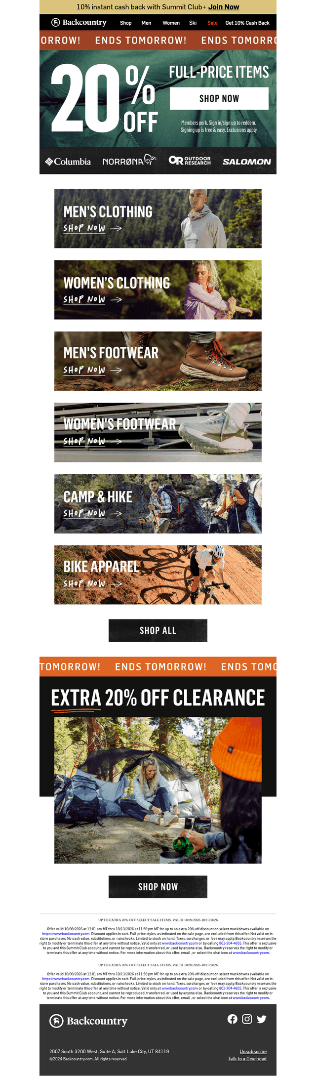 Backcountry email from Mon, Oct 12, 2026
