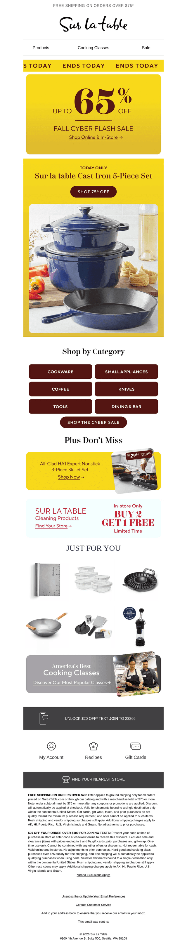 Sur La Table email from Mon, Oct 12, 2026