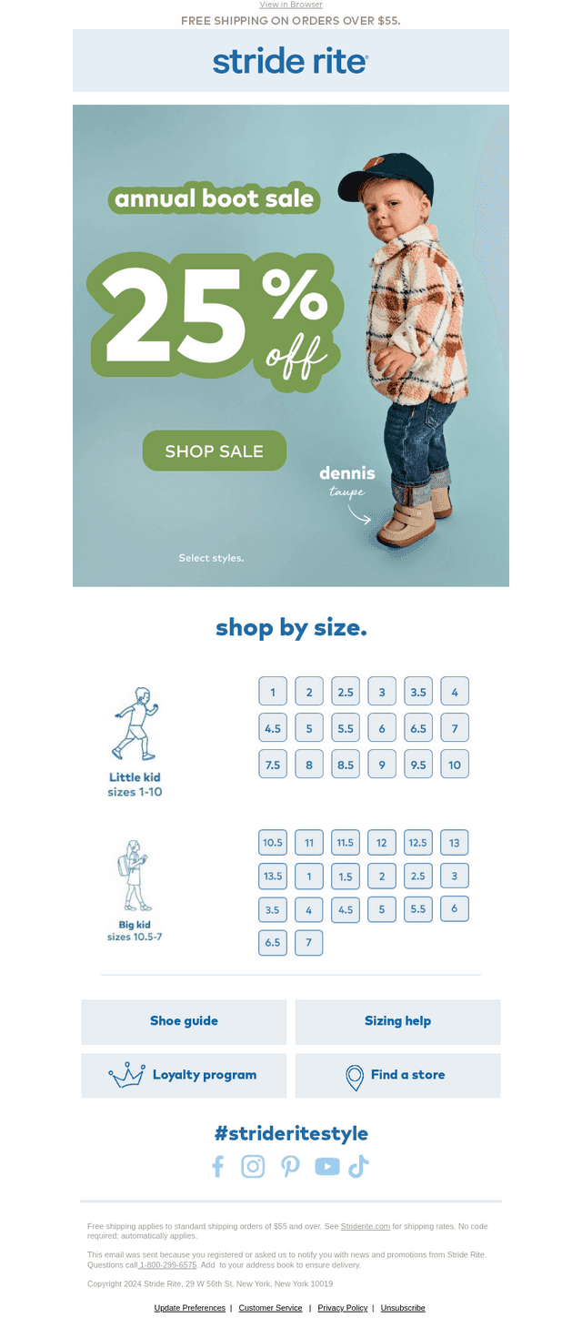 Stride Rite email from Mon, Oct 12, 2026