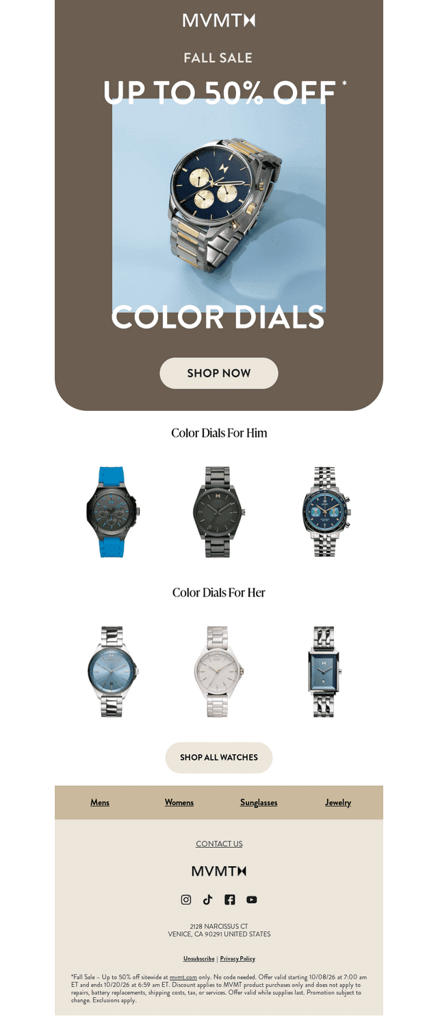 Up to 50% Off Color Dials
