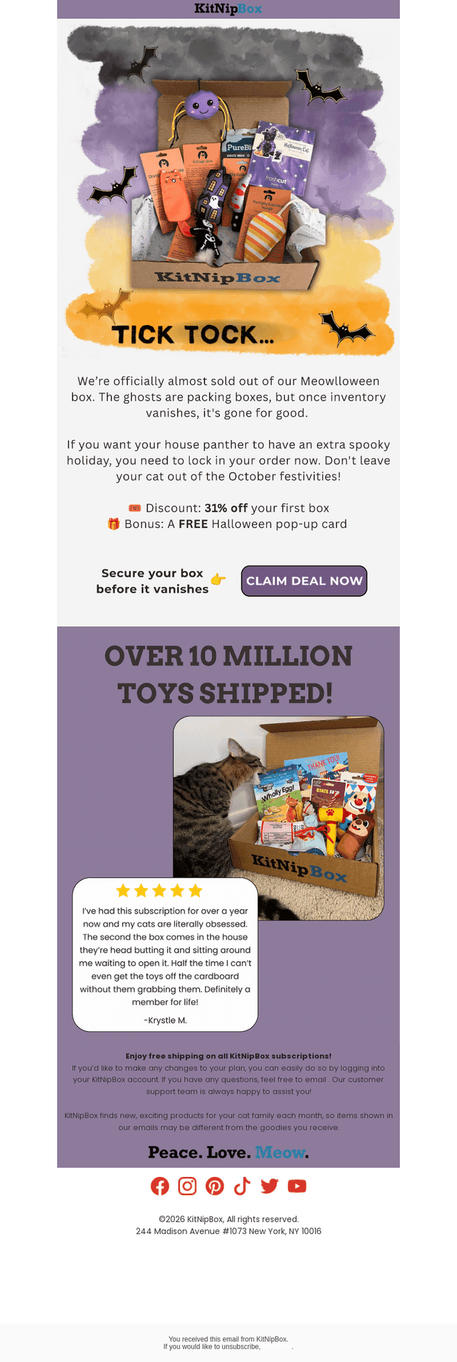 KitNipBox email from Mon, Oct 12, 2026