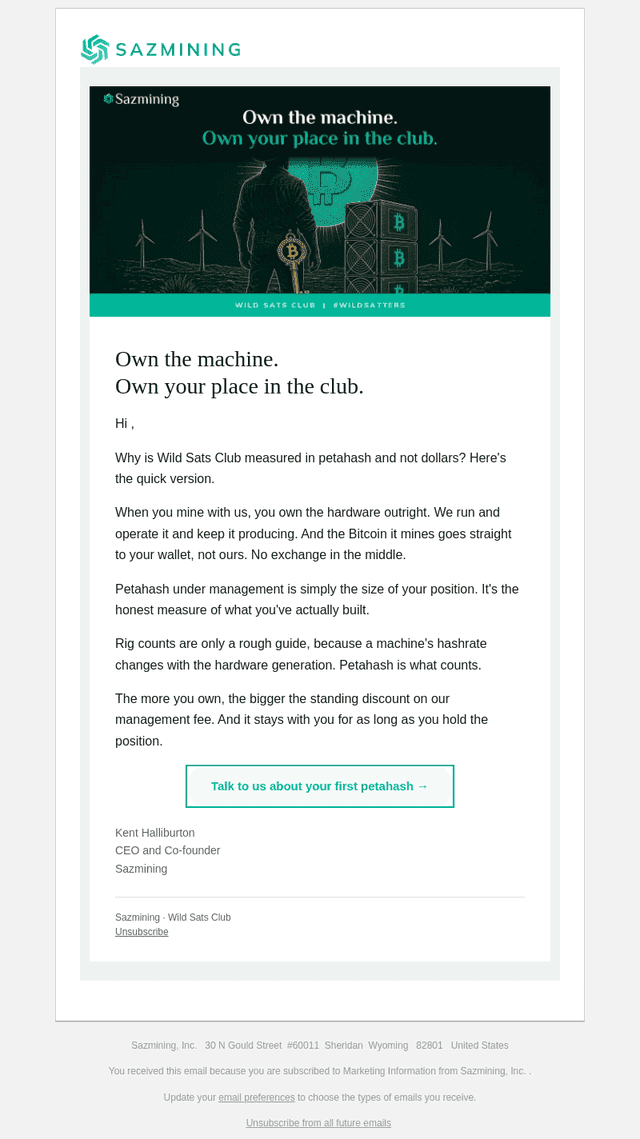 Sazmining email from Mon, Oct 12, 2026