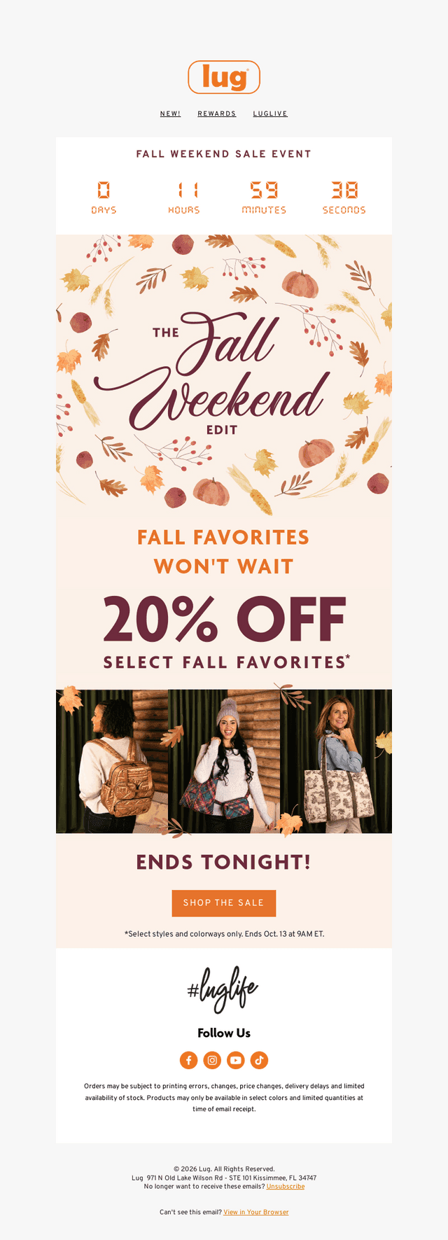 Lug email from Tue, Oct 13, 2026