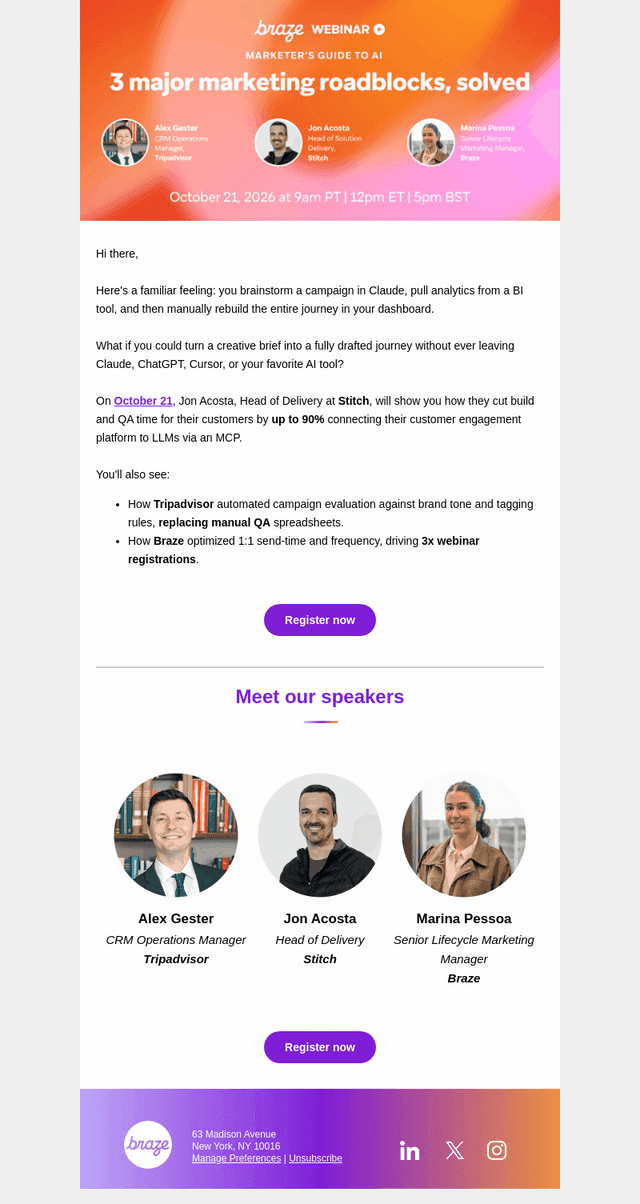 Braze email from Tue, Oct 13, 2026