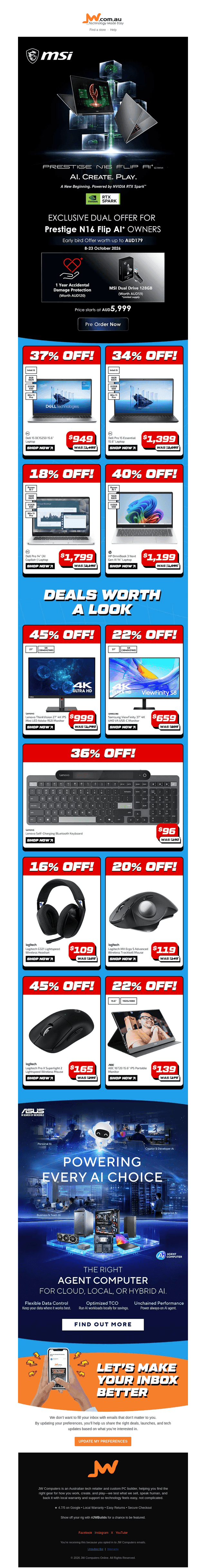 JW Computers email from Tue, Oct 13, 2026