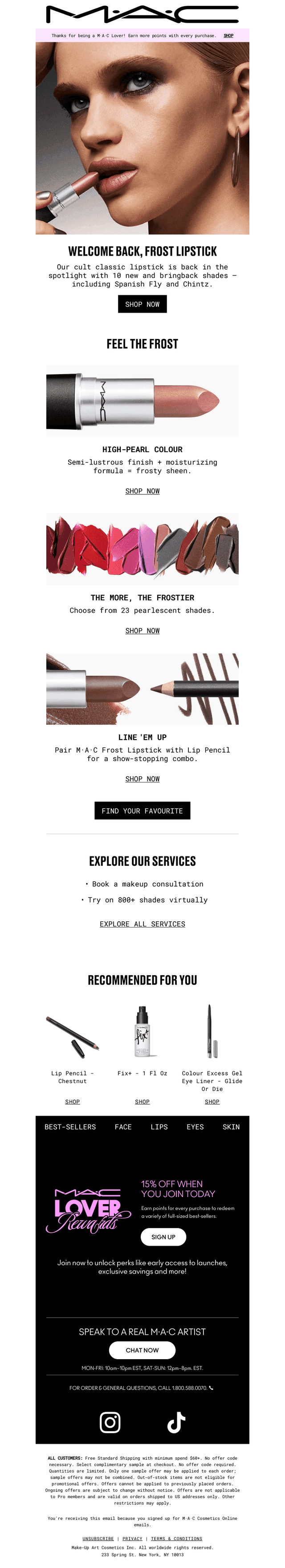 MAC Cosmetics email from Tue, Oct 13, 2026