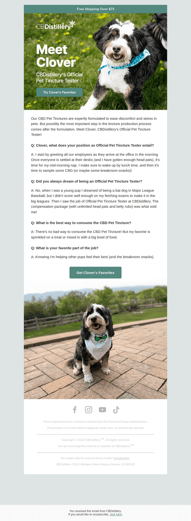The CBDistillery email from Tue, Oct 13, 2026