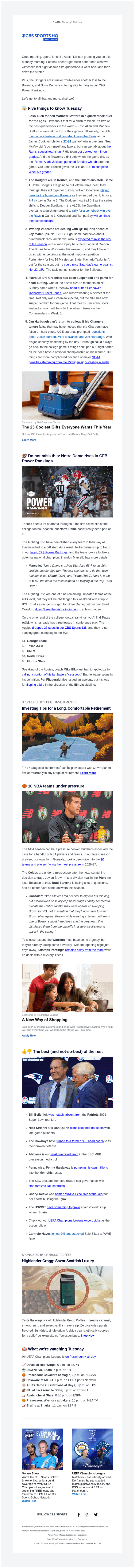 CBS email from Tue, Oct 13, 2026