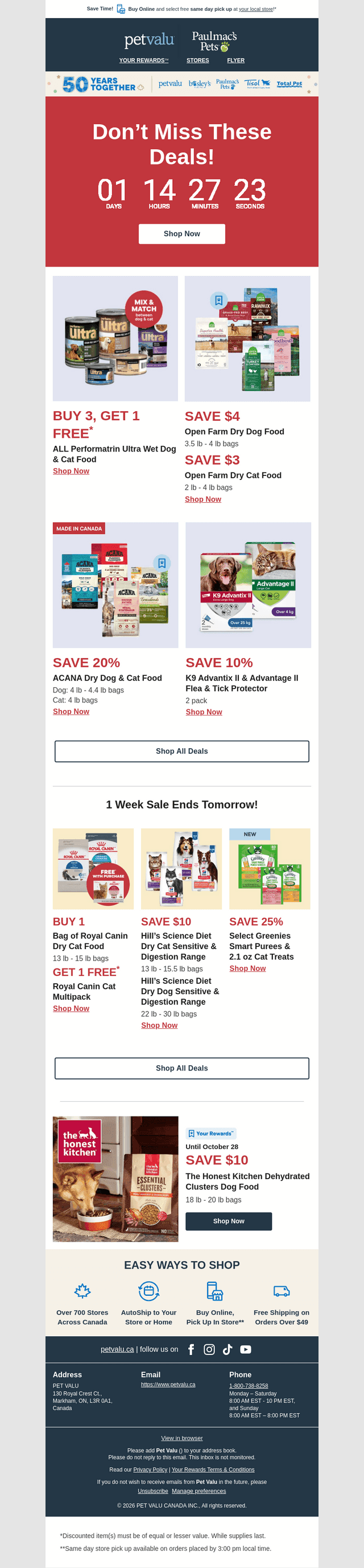 Pet Valu email from Tue, Oct 13, 2026