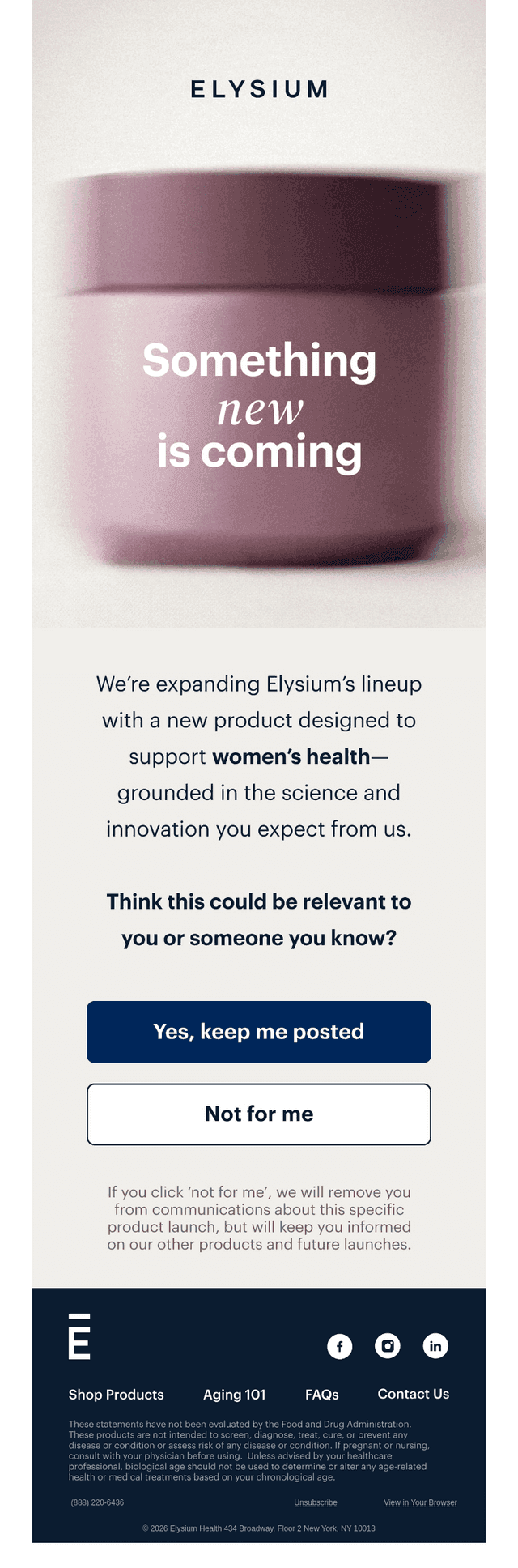 Elysium Health email from Tue, Oct 13, 2026