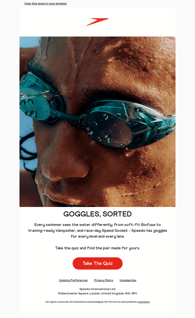 Speedo USA email from Tue, Oct 13, 2026