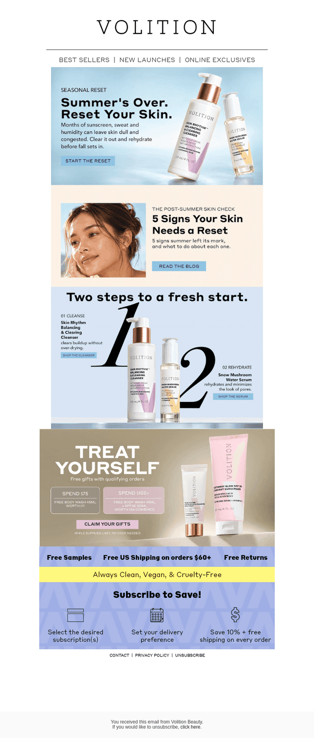 Volition Beauty email from Tue, Oct 13, 2026