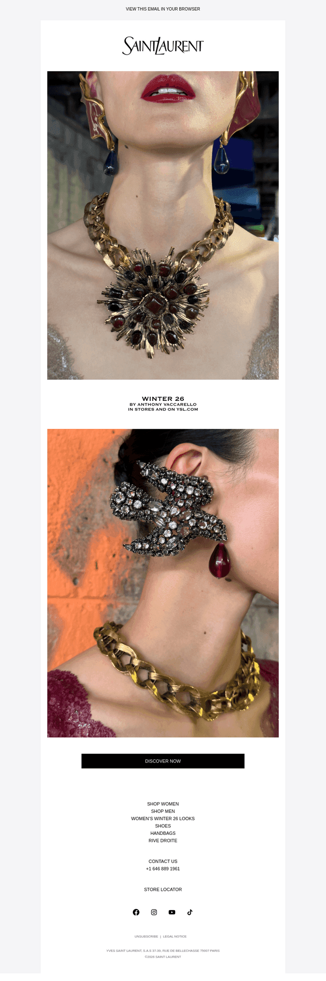 Yves Saint Laurent email from Tue, Oct 13, 2026