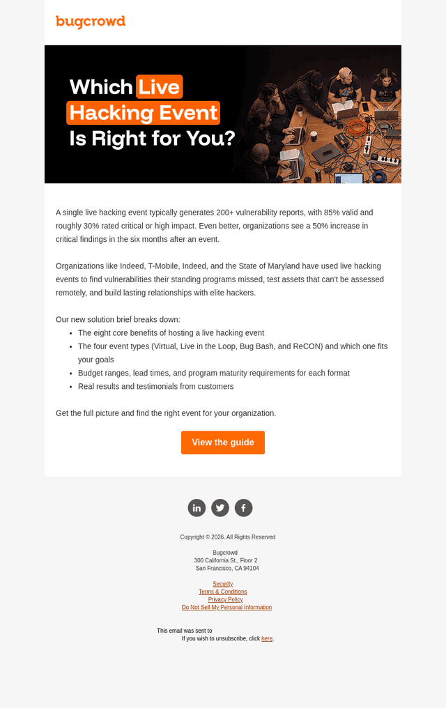 Bugcrowd email from Tue, Oct 13, 2026