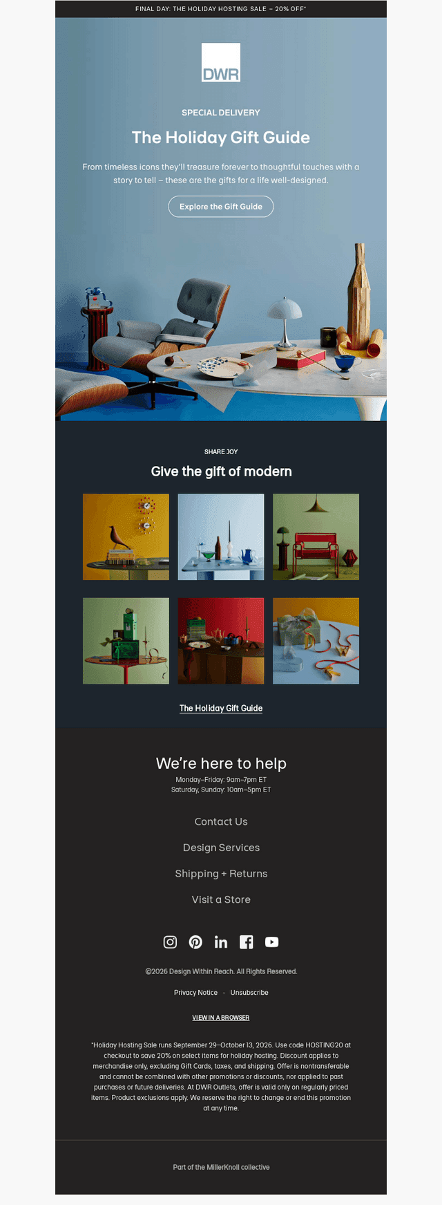 Design Within Reach email from Tue, Oct 13, 2026