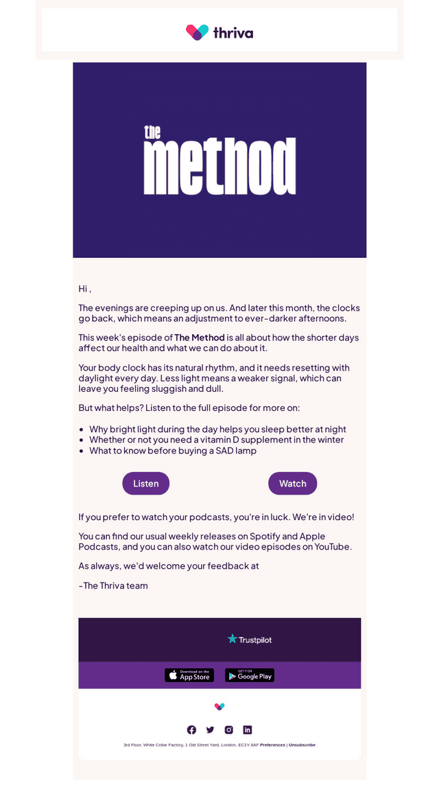 Thriva email from Tue, Oct 13, 2026