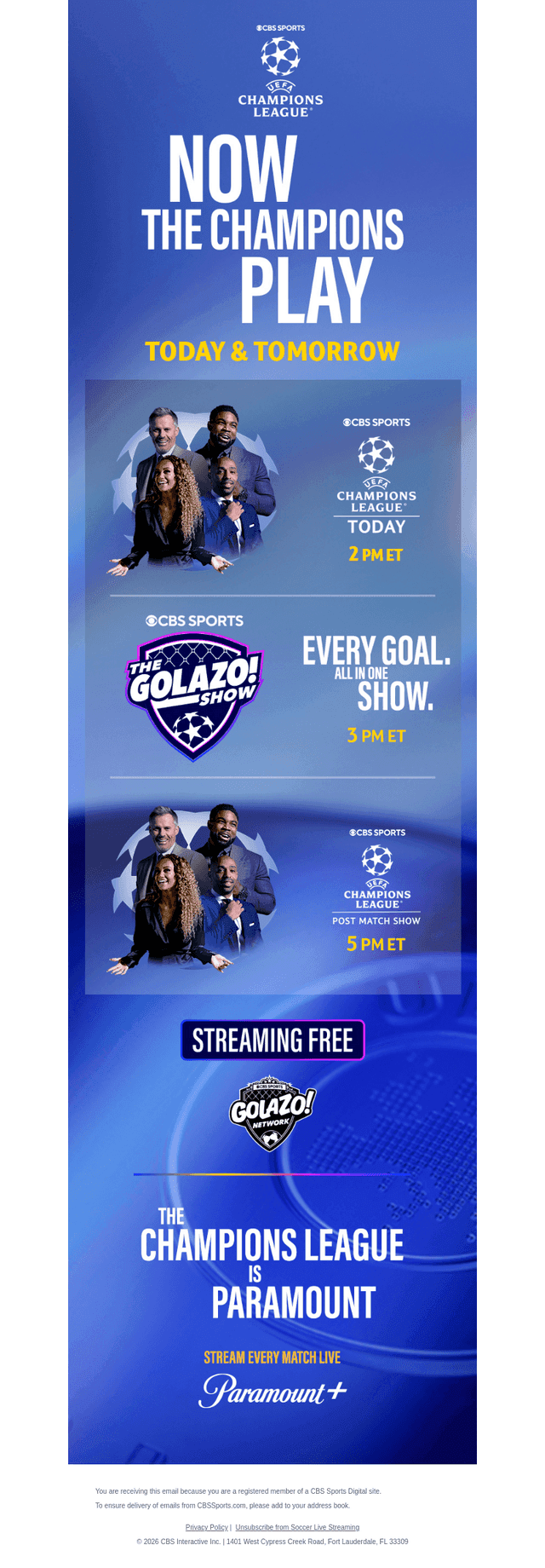 CBS email from Tue, Oct 13, 2026