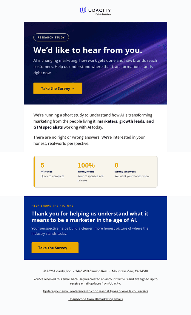 Udacity email from Wed, Oct 14, 2026