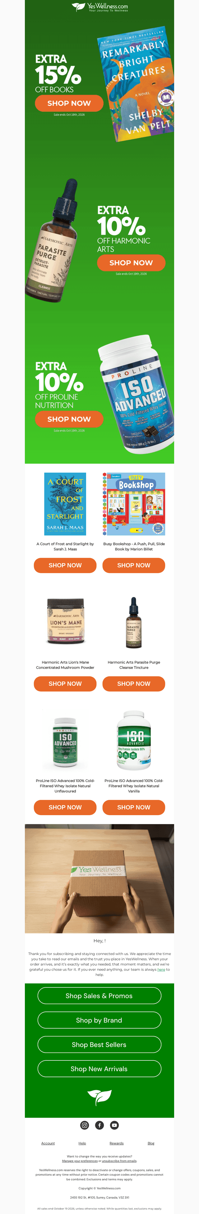 YesWellness.com email from Wed, Oct 14, 2026