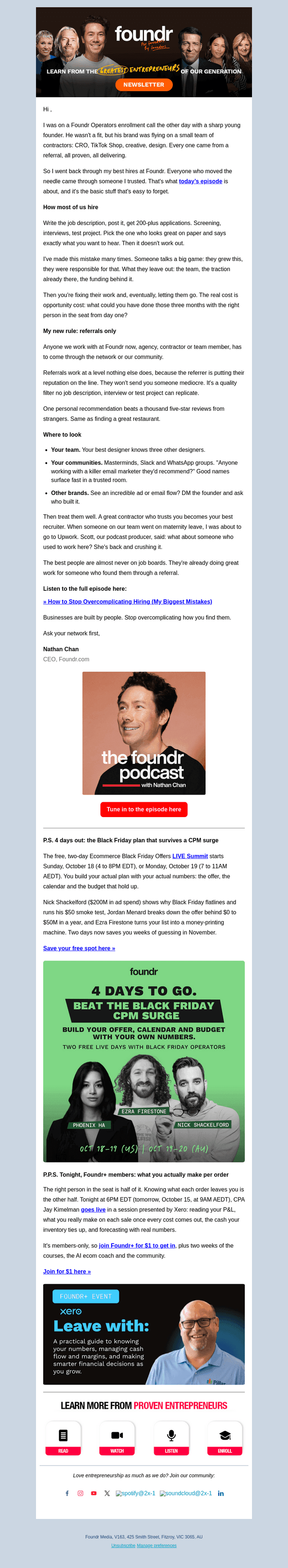 Foundr email from Wed, Oct 14, 2026