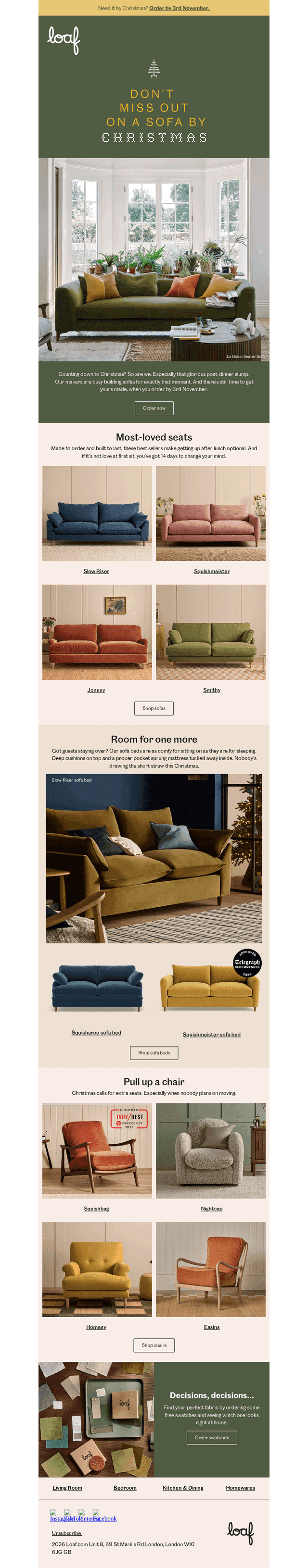 Sit comfortably this Christmas
