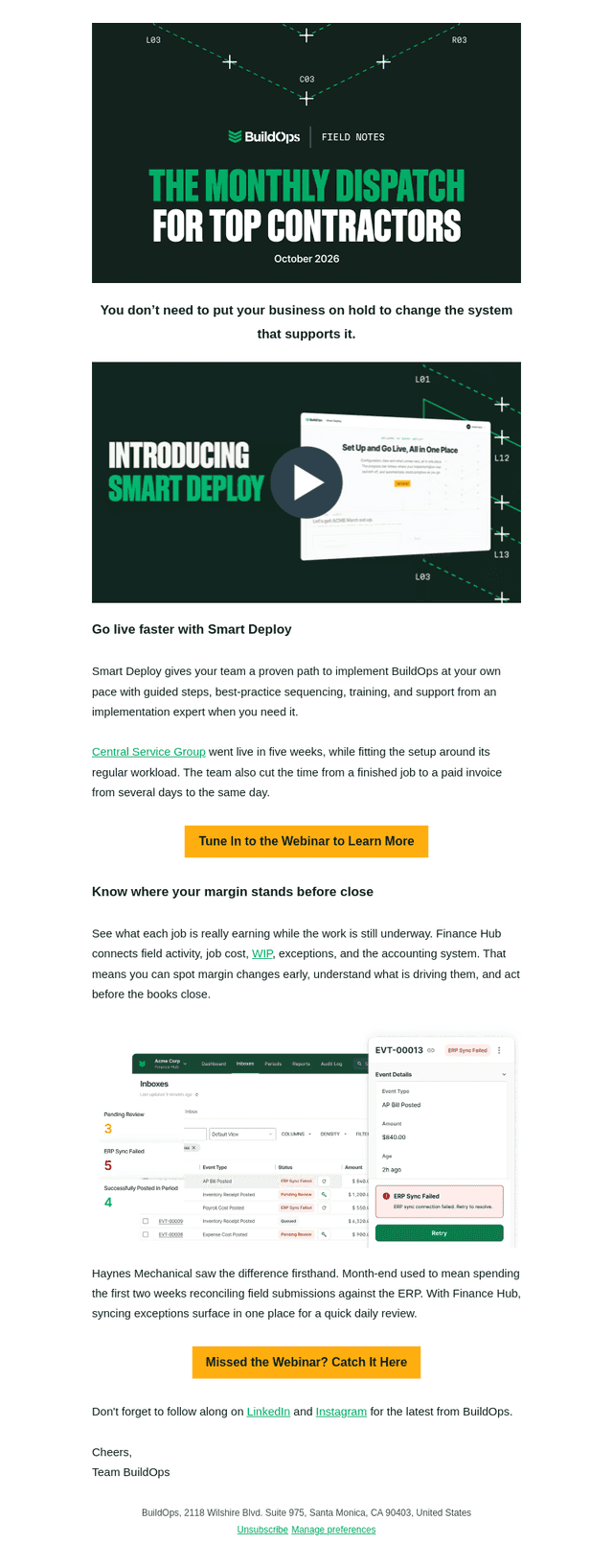 BuildOps email from Wed, Oct 14, 2026