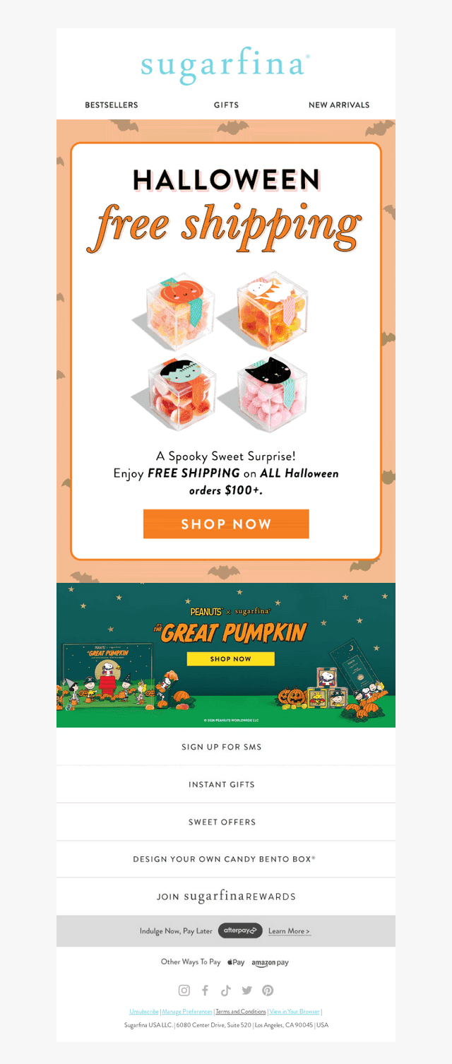 Sugarfina email from Wed, Oct 14, 2026