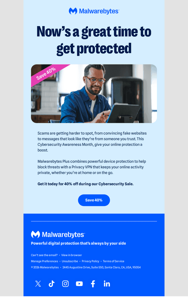 Malwarebytes email from Wed, Oct 14, 2026