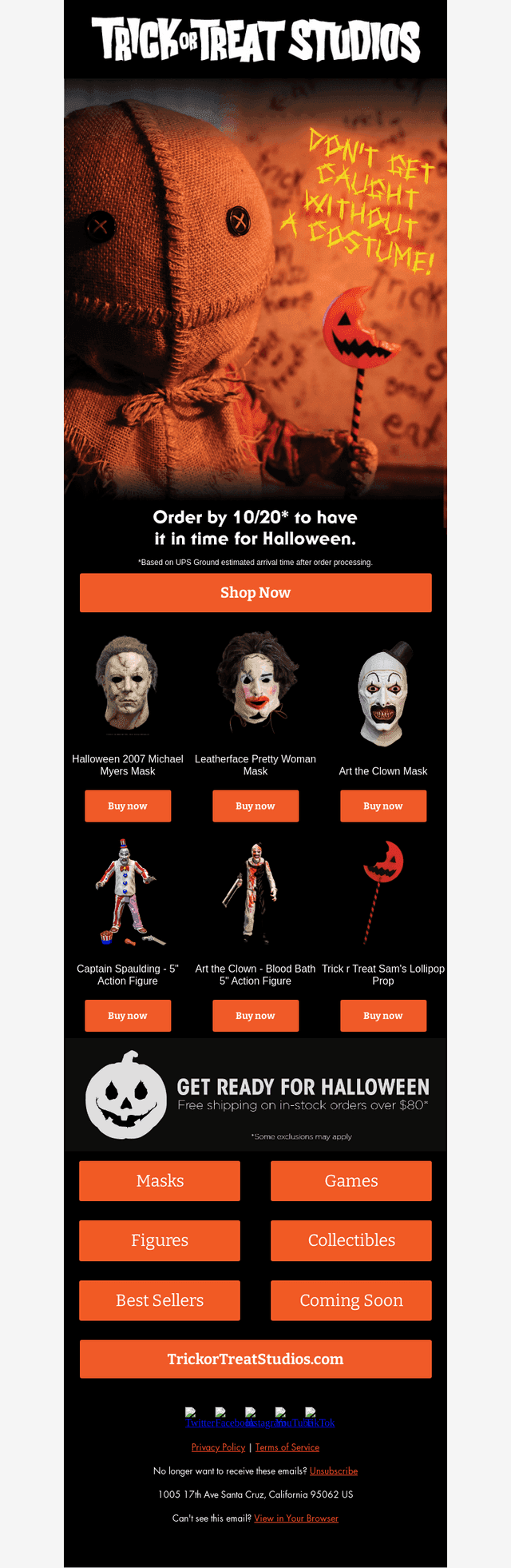 Trick or Treat Studios email from Wed, Oct 14, 2026