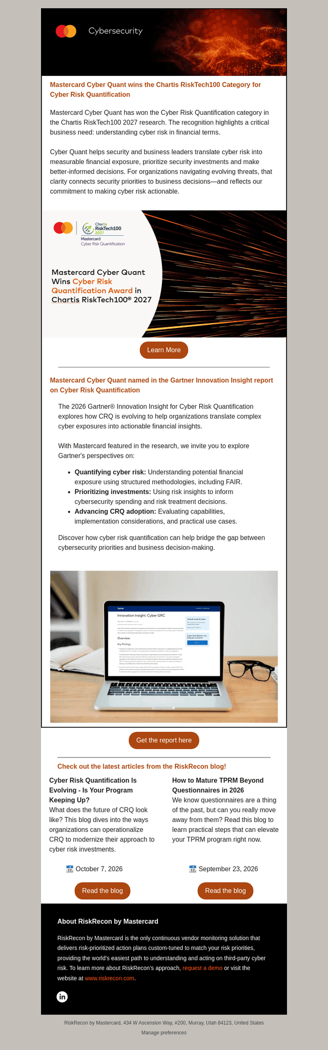 Mastercard Cyber Quant Winner in Cyber Risk Quantification!