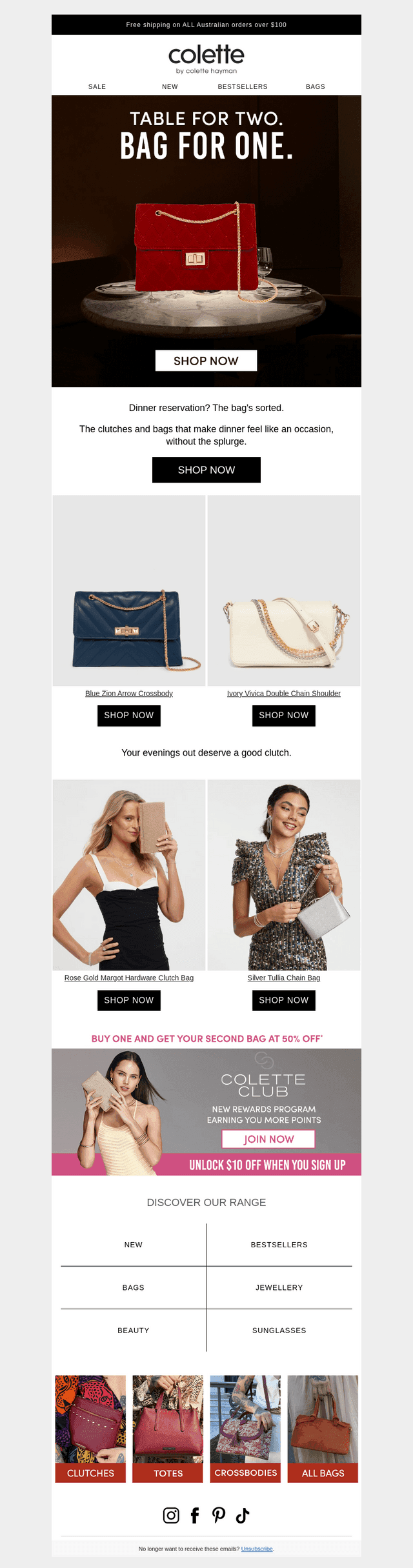 🥂 Dinner reservation? Your bag is already sorted.